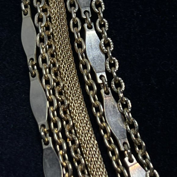 Vintage 7 Strand Gold Tone Necklace 17" (3865) - Picture 2 of 7